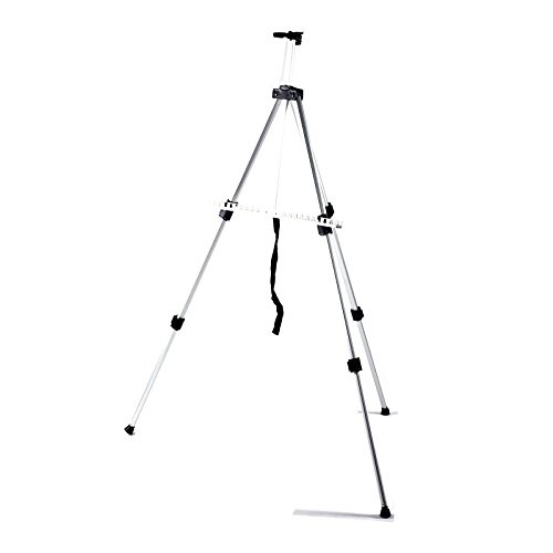 BK BILDERRAHMEN KOLMER Aluminium STAFFELEI Tripod | 125-165cm | Feldstaffelei, Metallstaffelei, Künstlerstaffelei für Leinwände & Keilrahmen bis 83cm Höhe