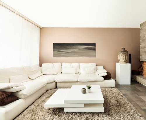 Panoramabild auf Leinwand und Keilrahmen 120x40cm Wüste Sanddüne Wind Dämmerung