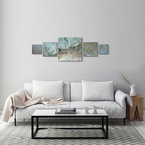 Wind - Extravagantes Kunstbild in tollen Farben 5 Teile Gesamt 160x50cm