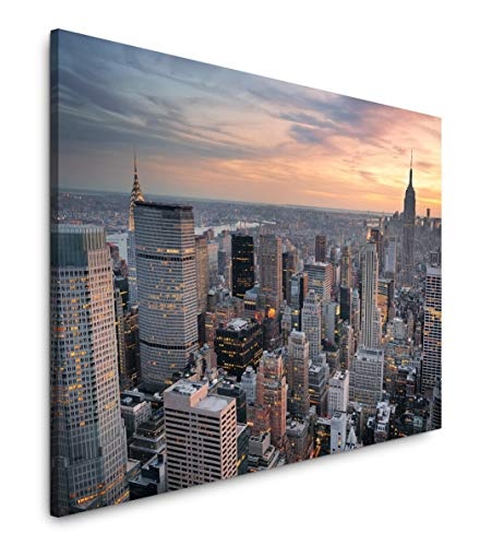 Paul Sinus Art New York Skyline 100 x 70 cm Inspirierende Fotokunst in Museums-Qualität für Ihr Zuhause als Wandbild auf Leinwand in
