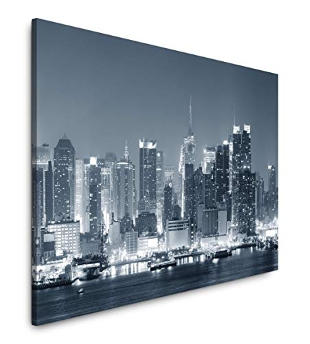 Paul Sinus Art New York Skyline 60 x 90 cm Inspirierende Fotokunst in Museums-Qualität für Ihr Zuhause als Wandbild auf Leinwand in