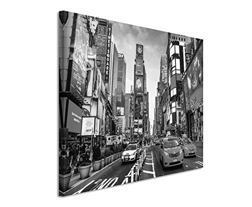 50x70cm Leinwandbild schwarz weiß in Topqualität Amerika New york City Times Square Schnittpunkt