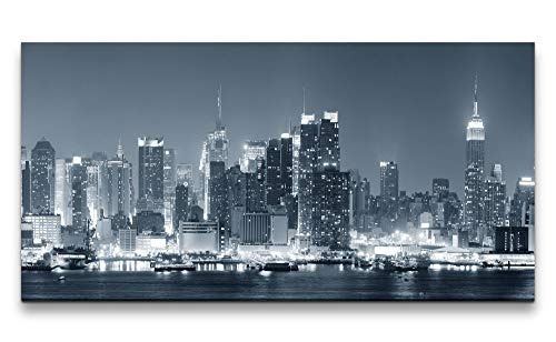 Paul Sinus Art New York Skyline 120x 60cm Panorama Leinwand Bild XXL Format Wandbilder Wohnzimmer Wohnung Deko Kunstdrucke