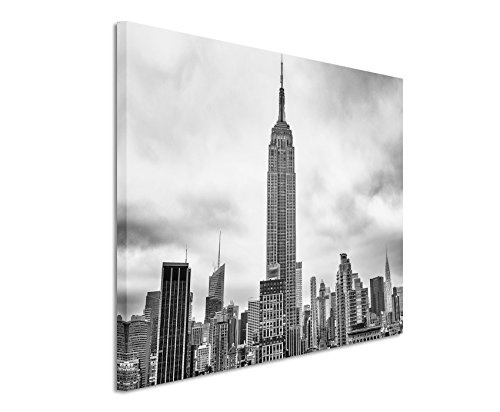 50x70cm Leinwandbild schwarz weiß in Topqualität New York -city Manschetten Gebäude