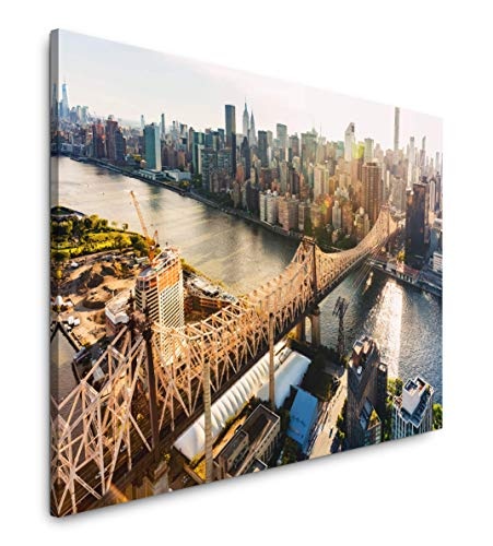 Paul Sinus Art New York City Brücke 40 x 60 cm Inspirierende Fotokunst in Museums-Qualität für Ihr Zuhause als Wandbild auf Leinwand in