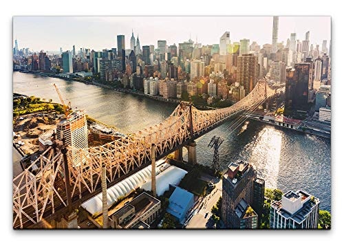 Paul Sinus Art New York City Brücke 40 x 60 cm Inspirierende Fotokunst in Museums-Qualität für Ihr Zuhause als Wandbild auf Leinwand in