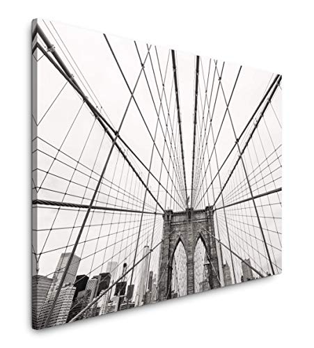 Paul Sinus Art New York City Skyline 100 x 70 cm Inspirierende Fotokunst in Museums-Qualität für Ihr Zuhause als Wandbild auf Leinwand in