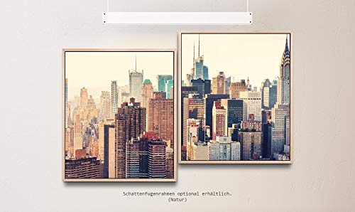 Paul Sinus Art New York Twilight 130 x 90 cm (2 Bilder ca. 75x65cm) Leinwandbilder fertig im Schattenfugenrahmen Natur Kunstdruck XXL modern