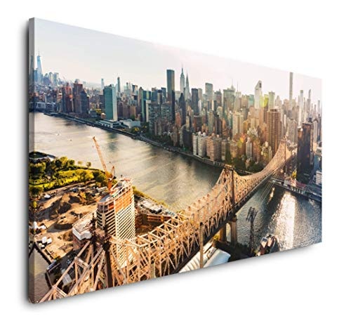 Paul Sinus Art New York City Brücke 120x 60cm Panorama Leinwand Bild XXL Format Wandbilder Wohnzimmer Wohnung Deko Kunstdrucke
