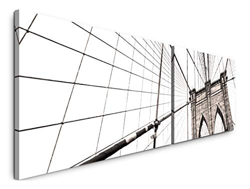 Paul Sinus Art New York 180x50cm - 2 Wandbilder je 50x90cm - Kunstdrucke - Wandbild - Leinwandbilder fertig auf Rahmen