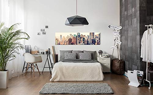 Paul Sinus Art New York Twilight 180x50cm - 2 Wandbilder je 50x90cm - Kunstdrucke - Wandbild - Leinwandbilder fertig auf Rahmen