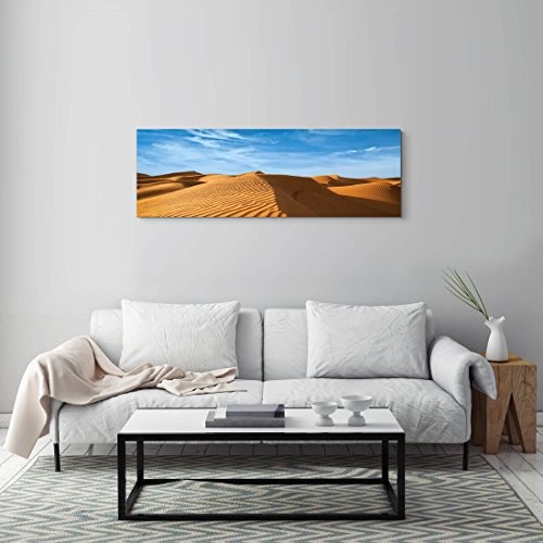 Paul Sinus Art Leinwandbilder | Bilder Leinwand 150x50cm Sand Bank in Nordafrikanischen Wüste