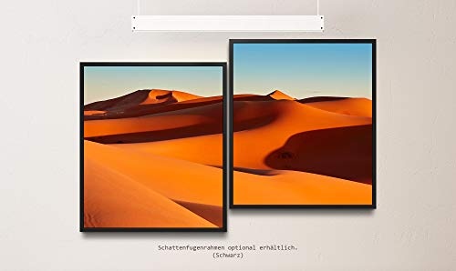 Paul Sinus Art Sand Dünen 130 x 90 cm (2 Bilder ca. 75x65cm) Leinwandbilder fertig im Schattenfugenrahmen SCHWARZ Kunstdruck XXL modern