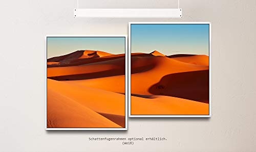 Paul Sinus Art Sand Dünen 130 x 90 cm (2 Bilder ca. 75x65cm) Leinwandbilder fertig im Schattenfugenrahmen Weiss Kunstdruck XXL modern