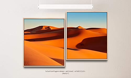 Paul Sinus Art Sand Dünen 130 x 90 cm (2 Bilder ca. 75x65cm) Leinwandbilder fertig im Schattenfugenrahmen Natur Kunstdruck XXL modern