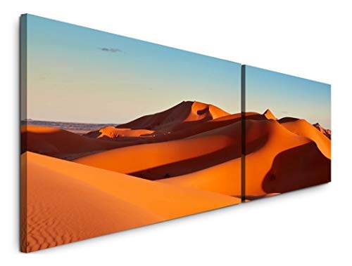 Paul Sinus Art Sand Dünen 180x50cm - 2 Wandbilder je 50x90cm - Kunstdrucke - Wandbild - Leinwandbilder fertig auf Rahmen