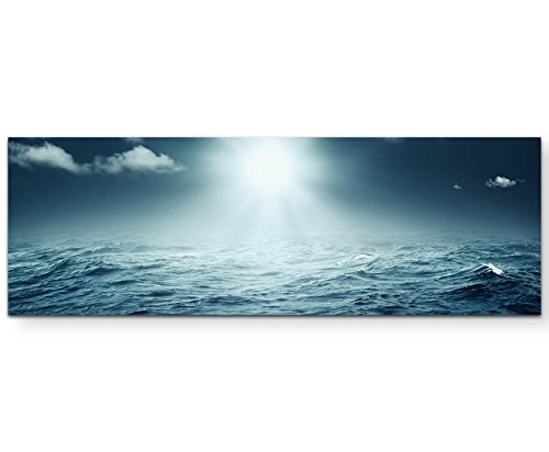 Paul Sinus Art Leinwandbilder | Bilder Leinwand 120x40cm Sonne über Dem Meer Abstrakt