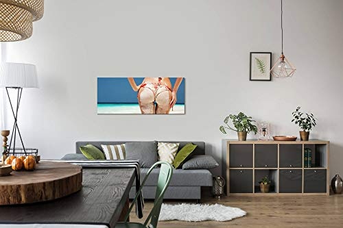 Paul Sinus Art GmbH Frauenpo bedeckt mit Sand 120x 50cm Panorama Leinwand Bild XXL Format Wandbilder Wohnzimmer Wohnung Deko Kunstdrucke