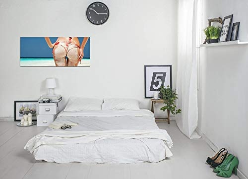 Paul Sinus Art GmbH Frauenpo bedeckt mit Sand 120x 50cm Panorama Leinwand Bild XXL Format Wandbilder Wohnzimmer Wohnung Deko Kunstdrucke