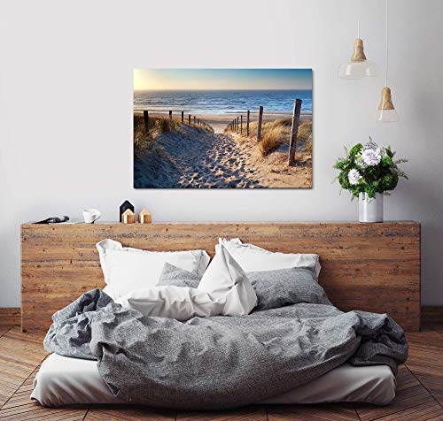 Paul Sinus Art Niederlande Strand 180 x 120 cm Inspirierende Fotokunst in Museums-Qualität für Ihr Zuhause als Wandbild auf Leinwand in XXL Format