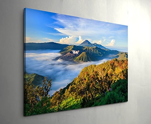 Paul Sinus Art Leinwandbilder | Bilder Leinwand 120x80cm Vulkan Bromo Bei Sonnenaufgang - Indonesien