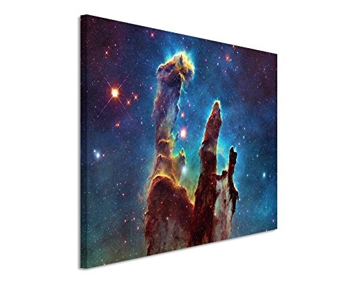 Paul Sinus Art Kunstfoto auf Leinwand 60x40cm Künstlerische Fotografie - Leuchtende Galaxie auf Leinwand Exklusives Wandbild Moderne Fotografie für Ihre Wand in Vielen Größen