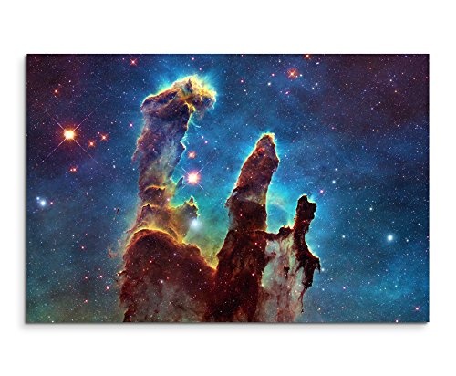 Paul Sinus Art Kunstfoto auf Leinwand 60x40cm Künstlerische Fotografie - Leuchtende Galaxie auf Leinwand Exklusives Wandbild Moderne Fotografie für Ihre Wand in Vielen Größen