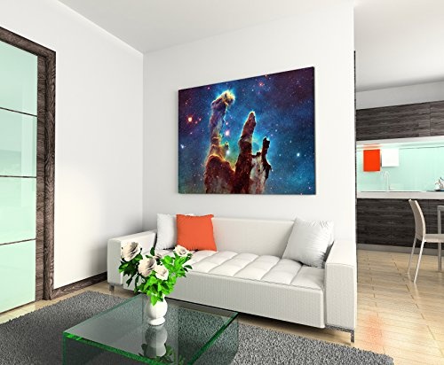 Paul Sinus Art Kunstfoto auf Leinwand 60x40cm Künstlerische Fotografie - Leuchtende Galaxie auf Leinwand Exklusives Wandbild Moderne Fotografie für Ihre Wand in Vielen Größen