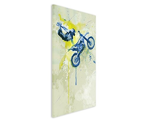 Motorrad Xgames 90x60cm SPORTBILDER Paul Sinus Art Splash Art Wandbild Aquarell Art