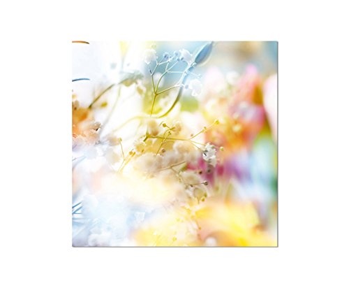 80x80cm - WANDBILD Blumen Farbfilter - Leinwandbild auf Keilrahmen modern stilvoll - Bilder und Dekoration