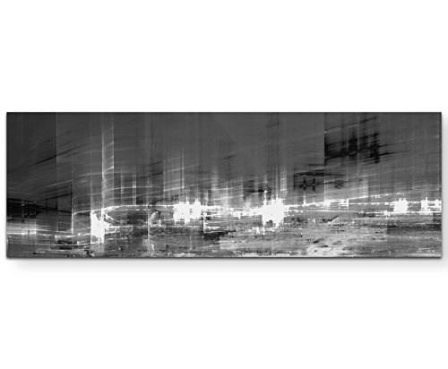 Paul Sinus Art Leinwandbilder | Bilder Leinwand 120x40cm Digitale Perspektive Einer Stadt Bei Nacht