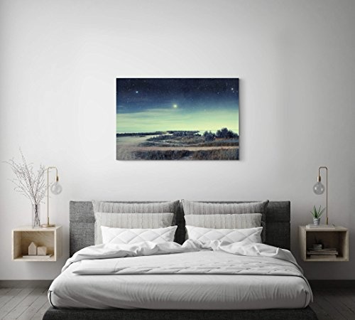 Paul Sinus Art Leinwandbilder | Bilder Leinwand 120x80cm Nacht am Meer