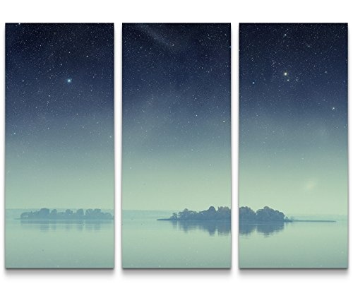 Paul Sinus Art Leinwandbilder | Bilder Leinwand 130x90cm Insel Bei Nacht