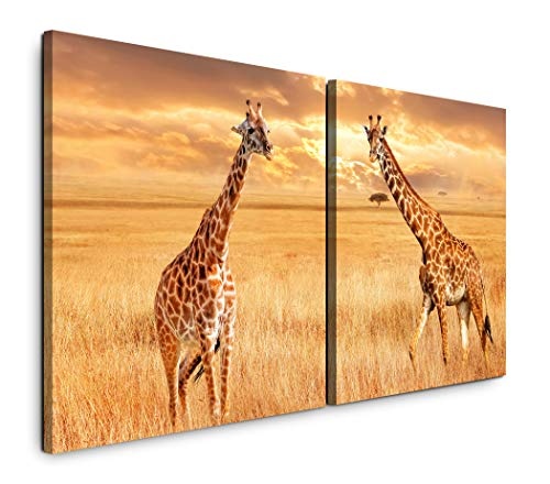 Paul Sinus Art GmbH Giraffen in der Savanne 120x60cm - 2...