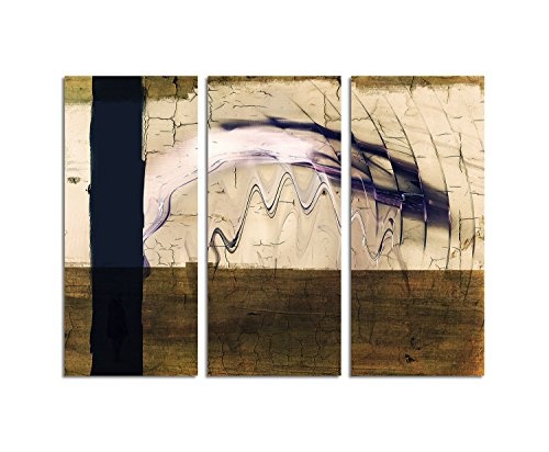 Momente der Sehnsucht Abstrakt468_3x90x40cm Kunstdruck abstraktes Leinwandbild XXL fertig auf Keilrahmen dreiteiliges Wandbild Tryptichon