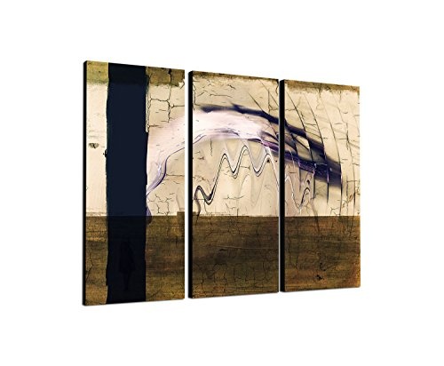 Momente der Sehnsucht Abstrakt468_3x90x40cm Kunstdruck abstraktes Leinwandbild XXL fertig auf Keilrahmen dreiteiliges Wandbild Tryptichon