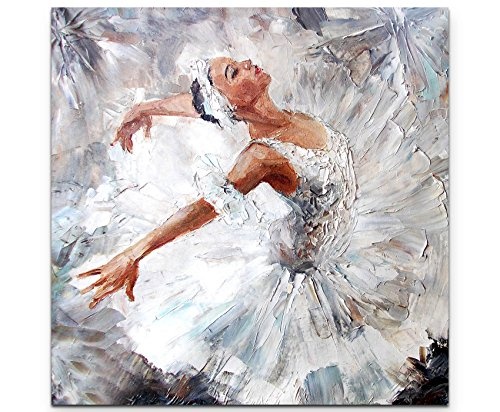 Paul Sinus Art Leinwandbilder | Bilder Leinwand 60x60cm Tanzende Ballerina