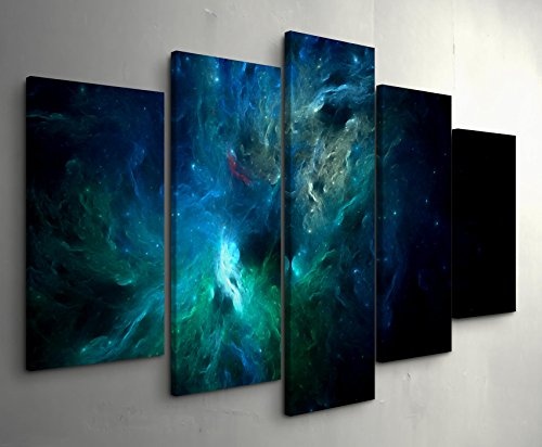 Paul Sinus Art Abstraktes Bild - Universum in Blautönen191 Teiliges Wandbild auf Leinwand (Gesamtmaß: 150x100cm)