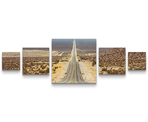 Paul Sinus Art Panoramablick über Straße im Südwesten der USALeinwandbild 5 teilig (160x50cm)
