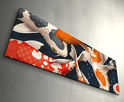 Paul Sinus Art Leinwandbilder | Bilder Leinwand 150x50cm Koi Fische