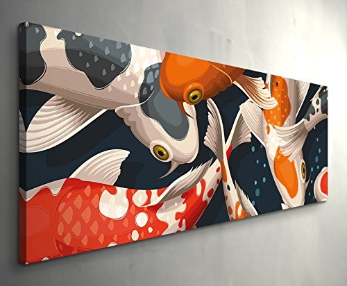 Paul Sinus Art Leinwandbilder | Bilder Leinwand 150x50cm Koi Fische