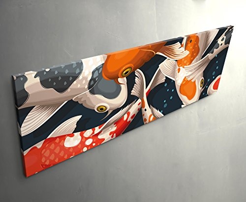 Paul Sinus Art Leinwandbilder | Bilder Leinwand 150x50cm Koi Fische