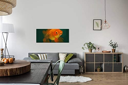 Paul Sinus Art GmbH Goldfisch 120x 50cm Panorama Leinwand Bild XXL Format Wandbilder Wohnzimmer Wohnung Deko Kunstdrucke