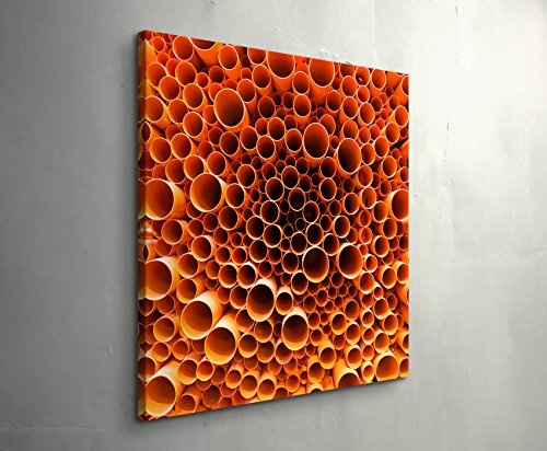 Abstrakt - PVC-RohreLeinwandbild quadratisch 60x60cm