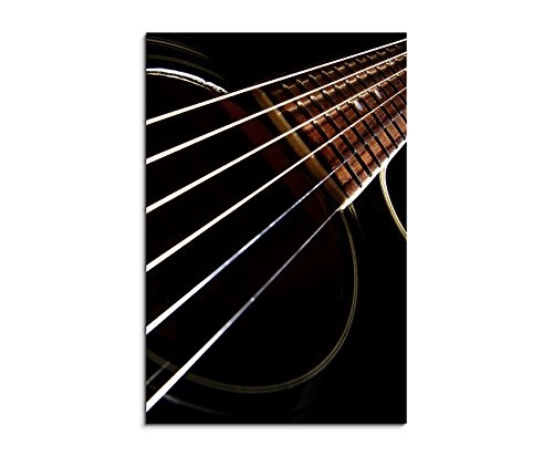 Fotoleinwand 90x60cm Künstlerische Fotografie - Gitarrensaiten im Detail
