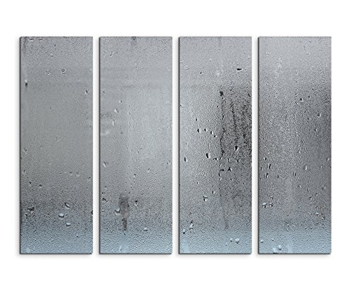 Fotoleinwand 4Teile je 90x30cm Künstlerische Fotografie - Beschlagene Glasscheibe