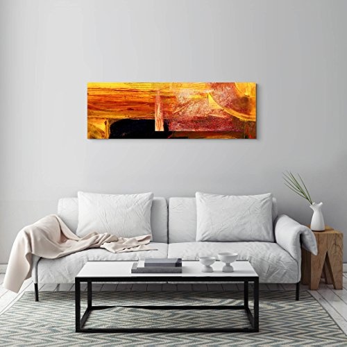 Paul Sinus Art Leinwandbilder | Bilder Leinwand 150x50cm Abstraktes Warmes Bild