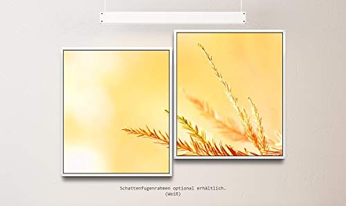 Paul Sinus Art Herbst Makroaufnahme 130 x 90 cm (2 Bilder ca. 75x65cm) Leinwandbilder fertig im Schattenfugenrahmen Weiss Kunstdruck XXL modern