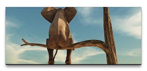 Paul Sinus Art GmbH Elefant auf Einem Baum 120x 50cm...
