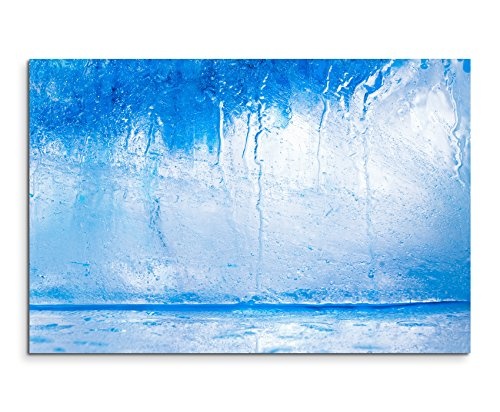 Paul Sinus Art Kunstfoto auf Leinwand 60x40cm Künstlerische Fotografie - Eiswürfel auf Leinwand Exklusives Wandbild Moderne Fotografie für Ihre Wand in Vielen Größen